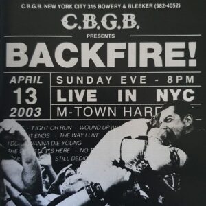 Backfire! "Live At CBGB's + Bonus Tracks" CD